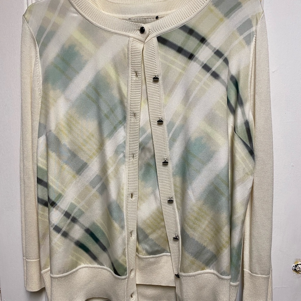 Women’s Cream Plaid Sweater